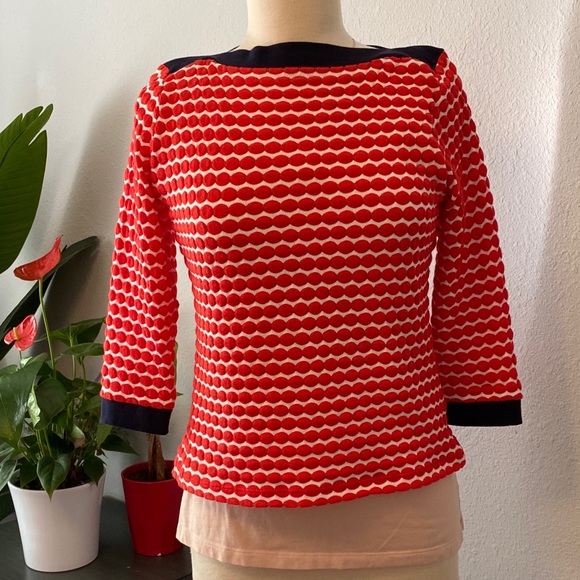 VTG Ruby Red 3/4 Sleeve Body Hugging Sweater- PS - Picture 4 of 7